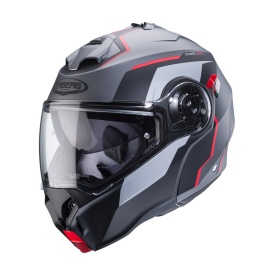 Casca modulabila (flip-up) Caberg model Duke Evo Move L2 SV gun metal (titanium)/negru/rosu mat Pinlock ready - lentila Pinlock inclusa - Img 8