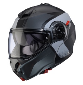 Casca modulabila (flip-up) Caberg model Duke Evo SV Indy P7 SV negru/gun metal (titanium)/gri mat Pinlock ready - lentila Pinlock inclusa - Img 8
