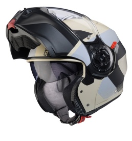 Casca modulabila (flip-up) Caberg model Duke Evo SV Indy P8 sand (nisipiu)/negru/gri mat Pinlock ready - lentila Pinlock inclusa - Img 6