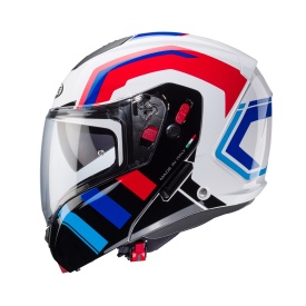 Casca modulabila (flip-up) Caberg model Horus X Road M6 alb/rosu/albastru lucios Pinlock ready - lentila Pinlock inclusa - Img 6
