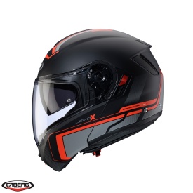 Casca modulabila (flip-up) Caberg model Levo X Elite L7 negru/gri/rosu fluor mat Pinlock ready - lentila Pinlock inclusa (fibra de sticla) - Img 3