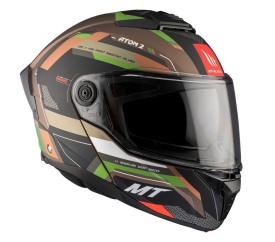 Casca modulabila MT Atom 2 SV Bast A6 military (maro/verde mat) (ochelari soare integrati) Pinlock Ready - tip viziera: MT-V-35 - Img 8