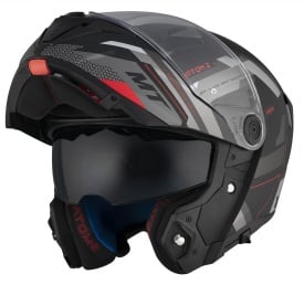 Casca modulabila MT Atom 2 SV Bast D5 negru/gri mat (ochelari soare integrati) Pinlock Ready - tip viziera: MT-V-35 - Img 1