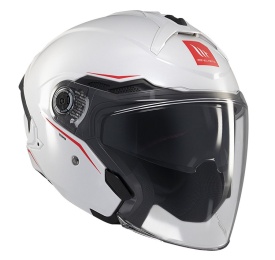 Casca open face motociclete MT Cosmo SV A0 alb lucios (ochelari soare integrati) - Img 4
