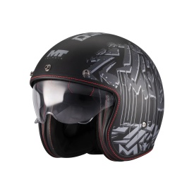 Casca open face motociclete MT Le Mans 2 S SV Pure A1 negru mat (ochelari soare integrati) - omologare noua ECE 22.06