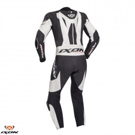 Costum (combinezon) motociclete barbati piele Ixon vara model Jackal MS culoare: negru/alb - Img 2