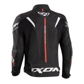 Geaca (jacheta) motociclete barbati piele Racing Ixon vara model Jackal JKT MS culoare: negru/alb/rosu - Img 5