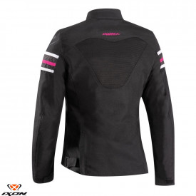 Geaca (jacheta) motociclete femei Racing/Roadster Ixon All season model Ilana LS culoare: negru/fuchsia (roz) - Img 2