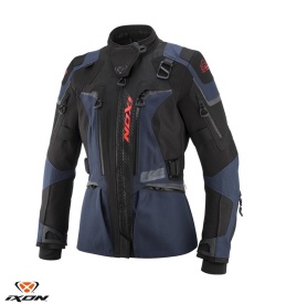 Geaca (jacheta) motociclete femei Touring/Adventure Ixon All season/vara model Odin LS culoare: navy (albastru)/negru/rosu