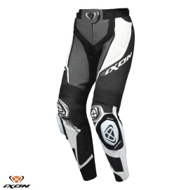 Pantaloni motociclete femei piele Racing Ixon vara model Vortex 3 LS culoare: negru/antracit/alb - Img 1