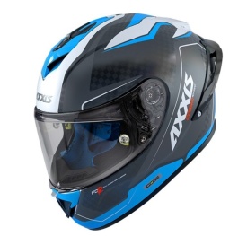 Casca integrala Axxis Cobra Rage A0 alb/albastru lucios carbon - 100% carbon - Img 8