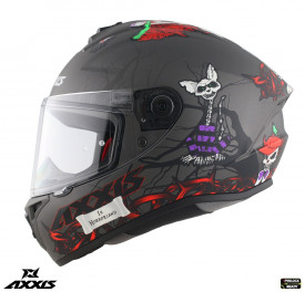 Casca integrala Axxis model Draken S Horrorland A2 titanium mat - tip viziera: MT-V-18C - Img 2