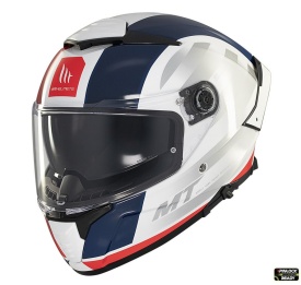 Casca integrala MT Thunder 4 SV Treads C7 alb/rosu/albastru lucios (ochelari soare integrati) - Img 2