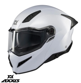 Casca modulabila Axxis GhostFighter SV A0 alb lucios (ochelari soare integrati) – tip viziera: MT-V-36 - Img 2