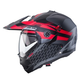 Casca modulabila (flip-up)/adventure Caberg model Tourmax X SV Sarabe L2 gun metal (titanium)/negru/rosu mat Pinlock ready - lentila Pinlock inclusa - Img 6