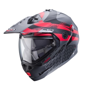 Casca modulabila (flip-up)/adventure Caberg model Tourmax X SV Sarabe L2 gun metal (titanium)/negru/rosu mat Pinlock ready - lentila Pinlock inclusa - Img 8