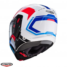 Casca modulabila (flip-up) Caberg model Horus X Road M6 alb/rosu/albastru lucios Pinlock ready - lentila Pinlock inclusa - Img 4