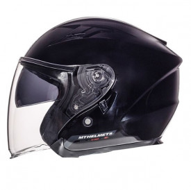 Casca open face motociclete MT Avenue SV negru lucios (ochelari soare integrati)