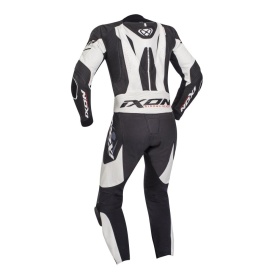 Costum (combinezon) motociclete barbati piele Ixon vara model Jackal MS culoare: negru/alb - Img 5
