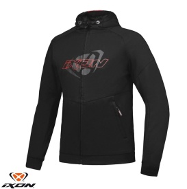 Geaca (hanorac tip hoodie) motociclete barbati Urban Ixon vara model Touchdown culoare: negru/rosu