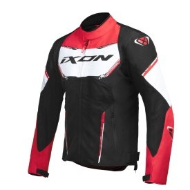 Geaca (jacheta) motociclete barbati Racing/Roadster Ixon vara model Striker AIR WP MS culoare: negru/alb/rosu - Img 5