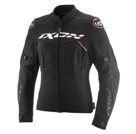 Geaca (jacheta) motociclete femei Racing/Roadster Ixon All season model Meteor 31 LS culoare: negru/alb/roz (concept 3 in 1)