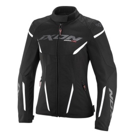 Geaca (jacheta) motociclete femei Racing/Roadster Ixon vara model Striker 2 AIR WP LS culoare: negru/alb
