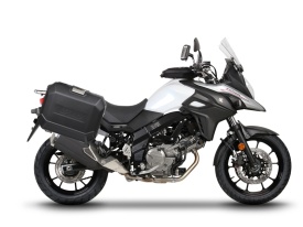 Set complet de cutii de aluminiu laterale, 36L / 36L, SHAD TERRA NEGRU, include kit montare SHAD SUZUKI DL 650 V-Strom