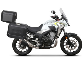 Set complet de cutii de aluminiu SHAD TERRA NEGRU, 48L cutie centrala si 36L / 36L cutii laterale, incluzand kit de montaj si placa SHAD HONDA CB 500 X