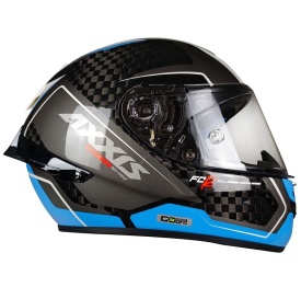 Casca integrala Axxis Cobra Rage A0 alb/albastru lucios carbon - 100% carbon - Img 7