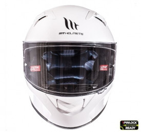 Casca integrala motociclete MT KRE SV alb lucios (fibra sticla) - cu ochelari soare integrati - Img 2