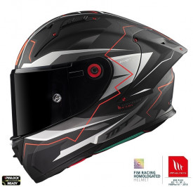 Casca integrala MT KRE+ Carbon Kraker C5 rosu mat - 100% carbon - FIM approved - lentila antiaburire Pinlock + viziera neagra cadou - Img 1