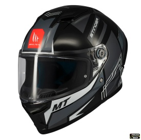 Casca integrala MT Stinger 2 Tron B12 negru/gri lucios - tip viziera: MT-V-28B - Img 2