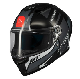 Casca integrala MT Stinger 2 Tron B12 negru/gri lucios - tip viziera: MT-V-28B - Img 5
