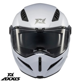 Casca modulabila Axxis GhostFighter SV A0 alb lucios (ochelari soare integrati) – tip viziera: MT-V-36 - Img 3