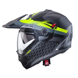 Casca modulabila (flip-up)/adventure Caberg model Tourmax X SV Sarabe L1 gun metal (titanium)/negru/galben fluor mat Pinlock ready - lentila Pinlock inclusa - Img 6