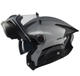 Casca modulabila (flip-up) Axxis GhostFighter SV Bitone C2 negru/gri lucios (ochelari soare integrati) – tip viziera: MT-V-36 - Img 10