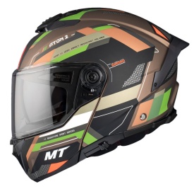 Casca modulabila MT Atom 2 SV Bast A6 military (maro/verde mat) (ochelari soare integrati) Pinlock Ready - tip viziera: MT-V-35 - Img 2