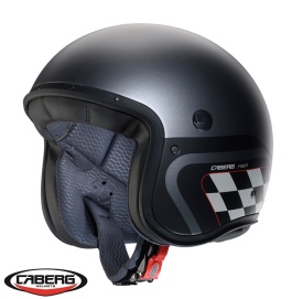 Casca open face (jet) Caberg model Freeride X Daytona O9 matt gun (titanium)/negru/alb mat (fibra de sticla) - Img 5