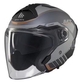 Casca open face motociclete MT Cosmo SV Cruiser C2 gri mat (ochelari soare integrati) - Img 2