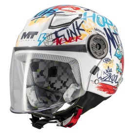 Casca open face MT Lite Crew A5 alb lucios - casca de copii