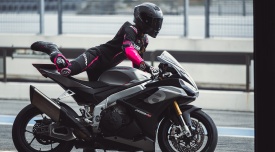 Costum (combinezon) motociclete femei piele Ixon vara model Vortex 3 LS culoare: negru/roz/alb - Img 2