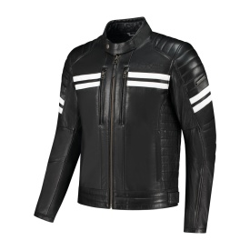 Geaca moto piele Rusty Stitches Jack Steve Black