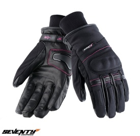 Manusi femei iarna Seventy model SD-C31 negru/roz – WinterTex - degete tactile - Img 1