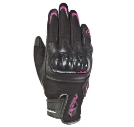 Manusi femei Roadster vara piele/textil Ixon model RS Rise Air LS culoare: negru/fucshsia (roz) - degete tactile - Img 6