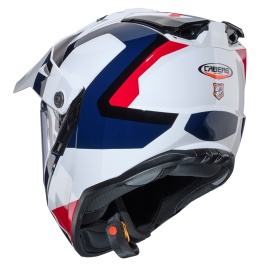 Casca adventure/off road Caberg model Tanami SV Scram H7 alb/rosu/albastru lucios Pinlock ready - lentila Pinlock inclusa - Img 6