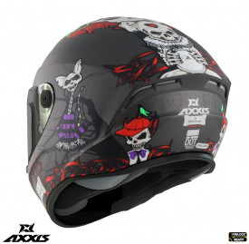 Casca integrala Axxis model Draken S Horrorland A2 titanium mat - tip viziera: MT-V-18C - Img 3