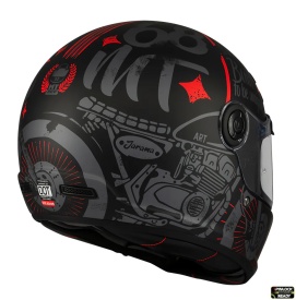 Casca integrala MT Jarama SV Art E5 negru/gri mat - model Retro - Cafe Racer (ochelari soare integrati) - tip viziera: MT-V-32 - Img 3