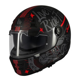 Casca integrala MT Jarama SV Art E5 negru/gri mat - model Retro - Cafe Racer (ochelari soare integrati) - tip viziera: MT-V-32 - Img 8