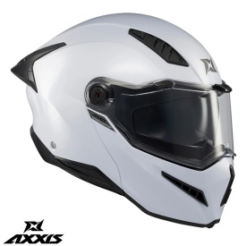 Casca modulabila Axxis GhostFighter SV A0 alb lucios (ochelari soare integrati) – tip viziera: MT-V-36 - Img 4